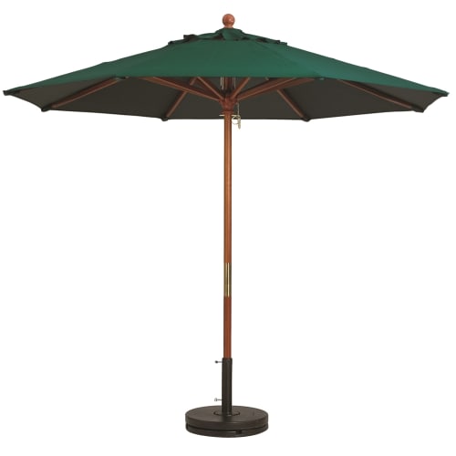 Grosfillex® Wooden Market Umbrella, 7 Feet, Forest Green